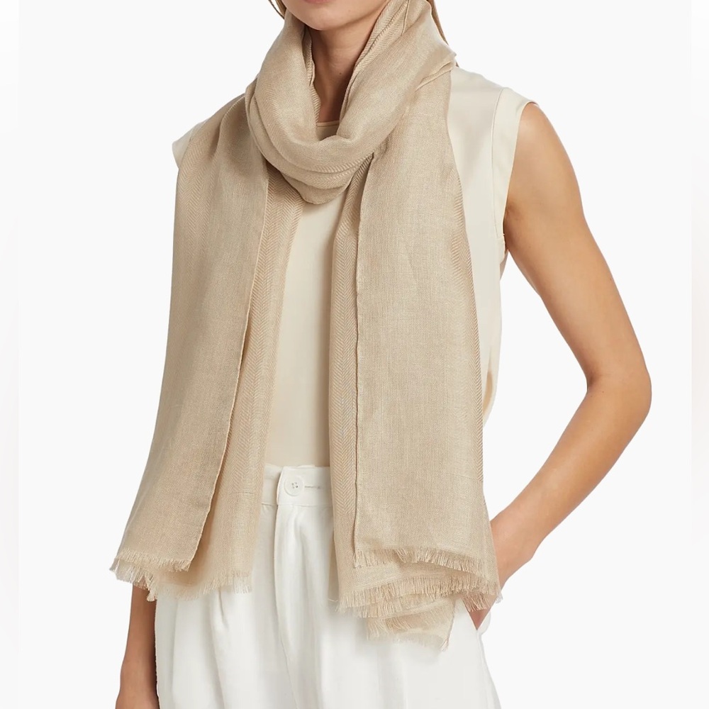 Loro Piana Beige Lightweight Cashmere-Silk Scarf